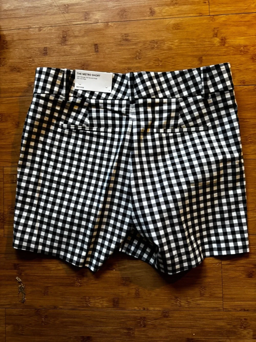 Black and White Gingham Women’s Shorts - Picture 2 of 4